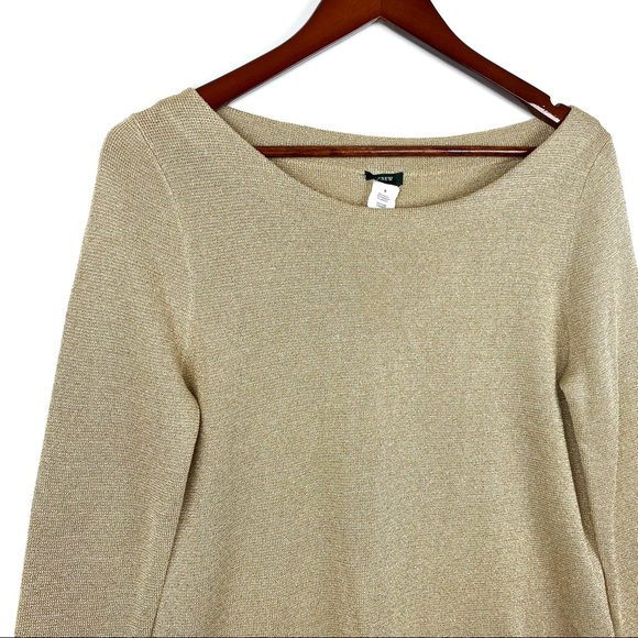 J.Crew Gold Metallic Scoop Neck Sweater - Picture 4 of 11